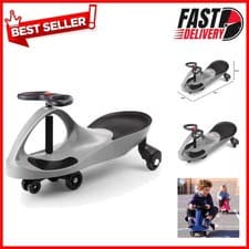 Image of Durable Grey Ride On Wiggle Car for Kids and Adults - No Batteries Required