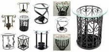 Image of Metal Oil Burner Black Ivory  rod round square thick thin scroll +