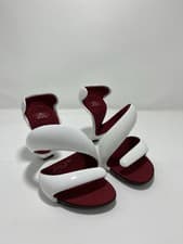 Image of Julian Hakes MOJITO Shoe/Sandal Size 38/5 White Gloss/ Red Leather Insoles .