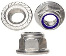 Image of M4 M5 M6 M8 M10 M12 FLANGED NYLOC NUTS SERRATED NYLON INSERT A2 STAINLESS STEEL