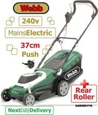 Image of new WEBB Supreme WEER37RR 37cm Rear Roller PUSH 240v Corded Mower 5055661905411