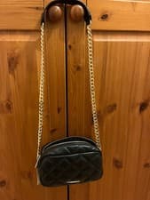 Image of Accessorise handbag black quilted bag with gold chain. New bag with tags