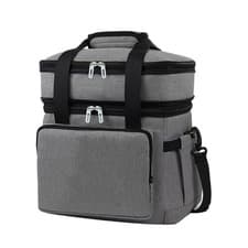 Image of Expandable Insulated Lunch Bag Leakproof Multiple Pocket Design Bag for Travel