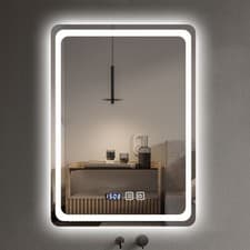 Image of Bathroom LED Mirror With Demister Touch Sensor Illuminated Lights Anti-fog