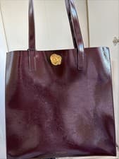 Image of Ted Baker Tote Bag Wine Color Brand New With Tags Rose Detailing