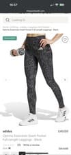 Image of Adidas Optime Essentials Stash Pocket Full-Length Leggings - Black Size XL NEW
