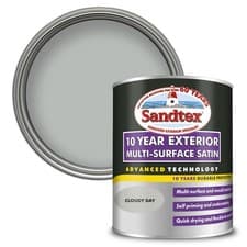 Image of Exterior Paint - Sandtex 10 Year Multi-Surface Satin Cloudy Day 750ml