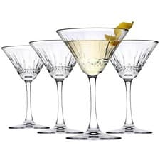 Image of Pasabahce Martini Drinking Glasses 220ml Cocktail Long Stemmed Glass Party 4 Set