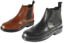 Image of Appleby Boys Childs Leather Brogue Pull On Chelsea Dealer Boots Infant 9 - UK 6