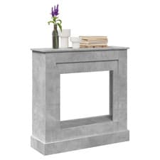 Image of Fireplace Surround Concrete Grey 90x30x90cm Engineered Wood Mantel Shelf for LED