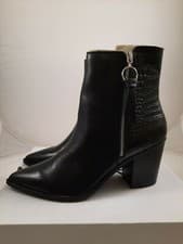 Image of Aldo Arolia Black Leather Women Ankle Boots