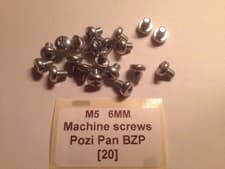 Image of Screws. M5 x 6mm Pozi Pan Machine Screws Bzp. Pack Of 20
