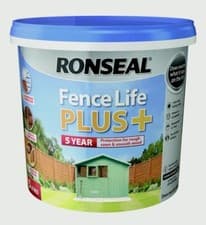 Image of Ronseal Fence Life Plus Paint 5 Litre 5L Sage