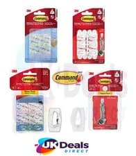 Image of 3M Command 6 Pack Mini Clear Self Adhesive Strips Hooks Damage Free Hold 225g