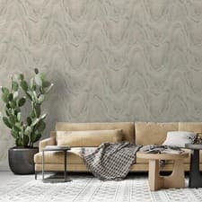 Image of Marble Woodgrain Effect Natural Metallic Gold Realistic Muriva Wallpaper Roll