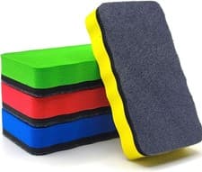 Image of Magnetic Whiteboard Eraser Set 4-Pack Colour-Coded Red Yellow Blue Green