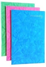 Image of Manuscript Book 120 Page Lined Hardback Notepad Pack of 3 Colour A4 Book