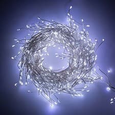 Image of Cluster String Lights Micro LED Christmas 8M Silver White Xmas Holiday Décor