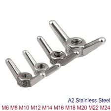 Image of Wing Nuts A2 Stainless Steel Butterfly Nut M6 M8 M10 M12 M14 M16 M18 M20 M22 M24