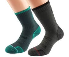 Image of 1000 Mile Men's Walking Socks Twin Pack Outdoor Socks 2275E Emerald/Charcoal