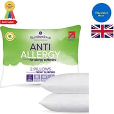Image of Soft Support Anti Allergy Pillows 2 Pack - Ideal for Sensitive Sleepers, UK-Made