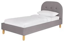 Image of Elin Single Fabric Bed Frame - Light Grey | Calm Neutral Aesthetic
