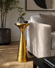 Image of Handcrafted Side Table/ End Table With White Marble Top-MZ-1564.No Returnable