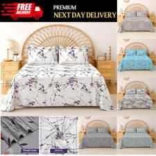 Image of 400TC 100% Egyptian Cotton Printed Flat Sheet Single Double King Size Top Sheets