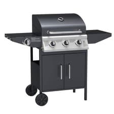 Image of The Georgia 3 Burner Gas BBQ with Side Burner in Black