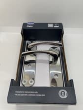 Image of Wickes Oslo polished chrome bathroom door handle for internal doors only