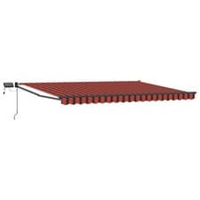 Image of Manual Retractable Awning with LEDs Polyester with PU coating Sun Block  vidaXL
