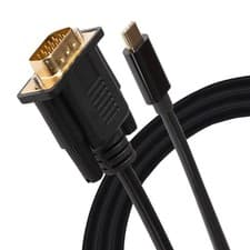 Image of Maplin USB-C 3.1 to VGA Full HD 60Hz Cable (Supports Alt Mode) - Black, 1.8m
