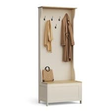 Image of Cream Coat Stand with Shoe Storage, Hallway Unit & Storage Bench, VonHaus