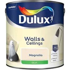 Image of Dulux Silk Smooth Creamy Emulsion Walls Ceilings Paint 2.5L Magnolia