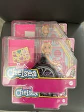Image of Barbie Chelsea Doll & Wheelchair Playset Blonde Doll with Ramp & Stickers
