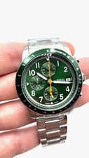 Image of Fossil Men's Tourer Green Chronograph Watch Bracelet FS6048 NEW with Tags