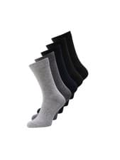 Image of Jack & Jones 5 Pack Jacjens Crew Socks - Black, Navy, Grey