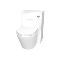 Image of Gloss White 500mm Back To Wall WC Unit & Rimless Back To Wall Toilet