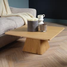 Image of Square Panelled Coffee Table with Angled Base 360mm H x 800mm D x 800mm W