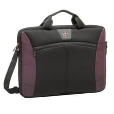 Image of Wenger Sherpa Slim Black/Burgundy 16 inch Laptop Computer Bag Durable