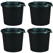 Image of 4x 14L Builders Bucket Heavy Duty Plastic Mixing Pail with Handle Free Delivery