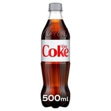 Image of Diet Coke 24 x 500ml Bottles – Full Sealed Case – No Sugar – Free UK Delivery