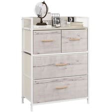 Image of HOMCOM Bedroom Chest of Drawers 4 Drawer Dresser w/ Shelf, Natural