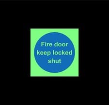 Image of Fire door keep locked shut - Photoluminescent Safety sign