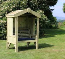 Image of Churnet Valley 2 Seater Cottage Arbour Wooden Garden Bench Outdoor Seat Sturdy