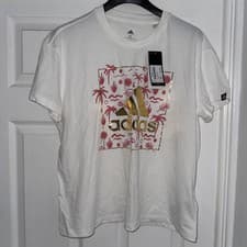 Image of Adidas Girls Tropical Logo T-Shirt / Black / RRP £20 