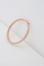 Image of Ted Baker Clemara Hinge Crystal Bangle Bracelet For Women Medium Rose Gold