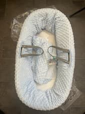 Image of Dimple Grey Wicker Moses Basket