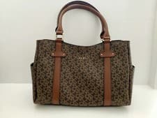 Image of DKNY KARY SM SHOP TOTE DARK BROWN FAUX LEATHER- NWT
