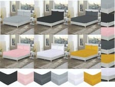 Image of Luxury Microfiber Deep Fitted Sheet 25/30/40cm Single Double King Super King